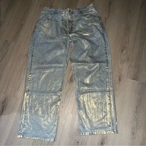 ASOS Womens Metallic Boyfriend Jeans W36 L32